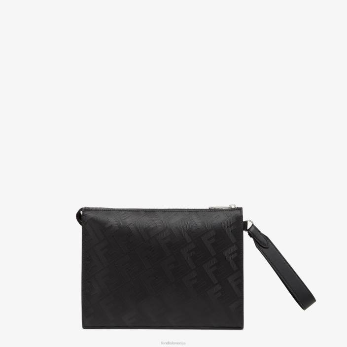 moški usnjena torbica shadow diagonal clutch Črna Fendi dodatki Z68L1896