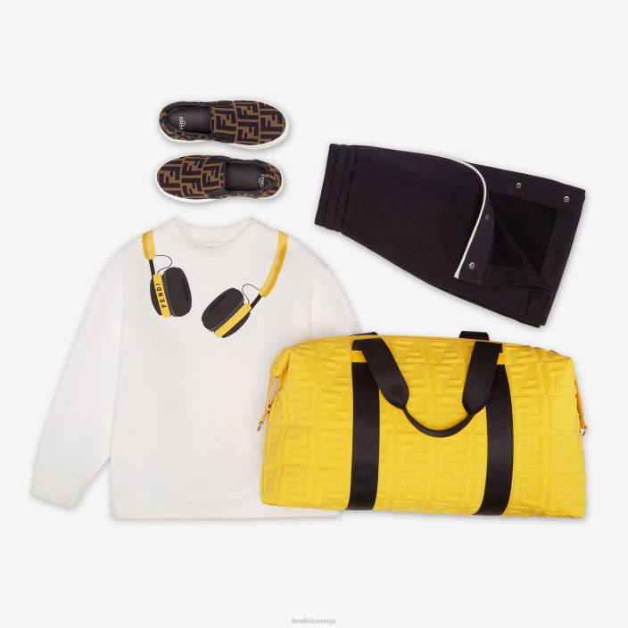 otroci natikači iz blaga z logotipom ff po vsej površini moda Fendi čevlje Z68L2917