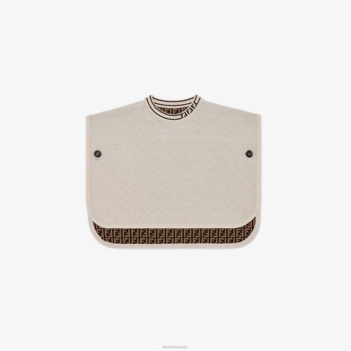 otroci dvostranska otroška pelerina iz bombaža in kašmirja ter logotip ff moda Fendi oblačila Z68L2831