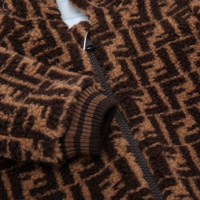 otroci maksi otroška igrala s plišastim medvedkom iz volnene mešanice z logotipom ff po vsej površini moda Fendi oblačila Z68L2785