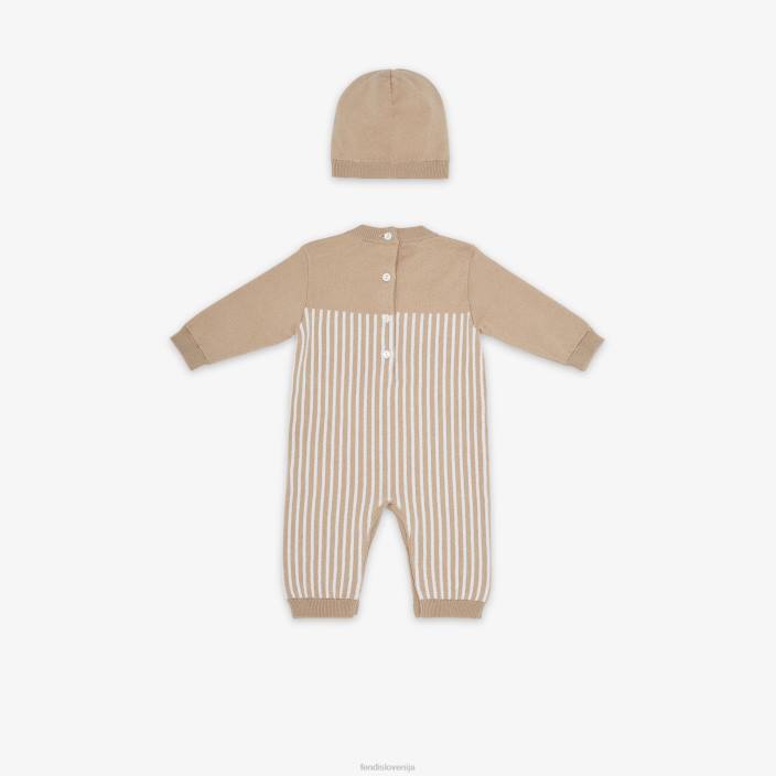 otroci pleten komplet za dojenčke bež Fendi oblačila Z68L2752