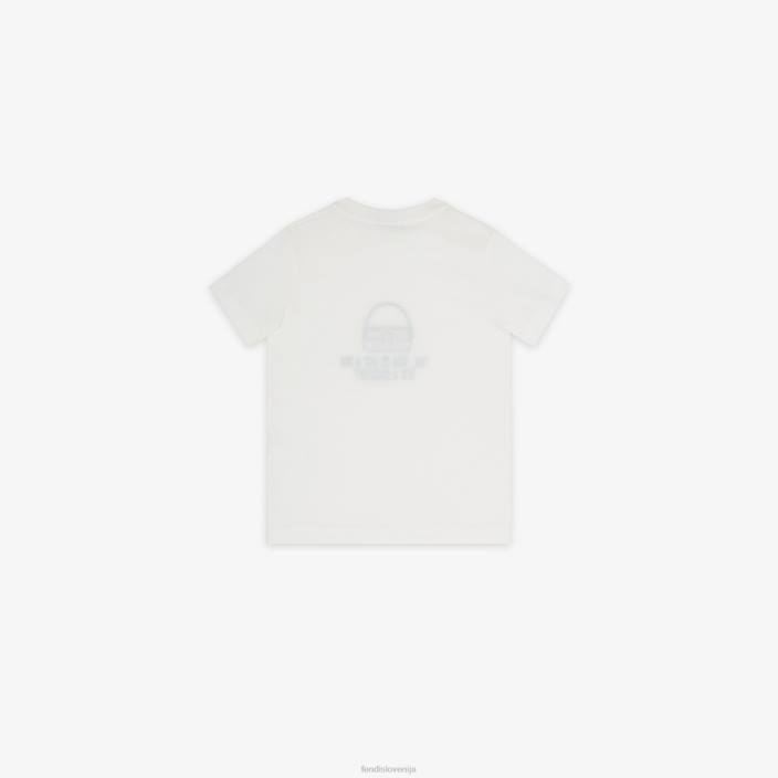 otroci jersey mladinska majica z vezenino bela Fendi oblačila Z68L2920