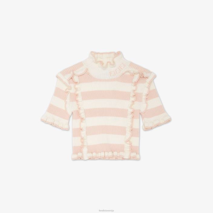 otroci krem pleten top roza Fendi oblačila Z68L2893