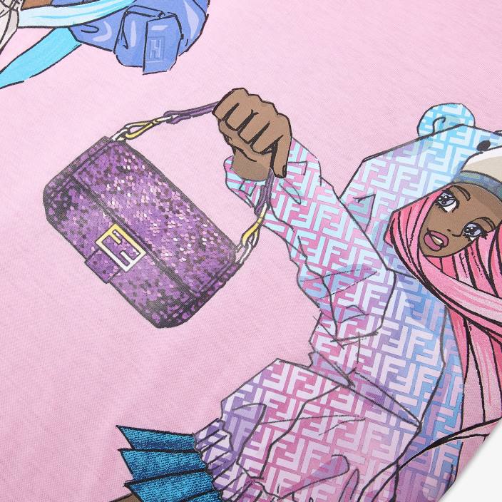 otroci multijersey mladinska majica roza Fendi oblačila Z68L2856