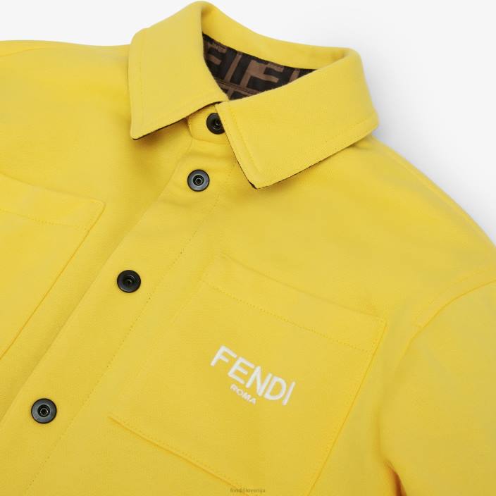 otroci dvostranska srajčna jakna iz flisa in ff najlona rumena Fendi oblačila Z68L2908