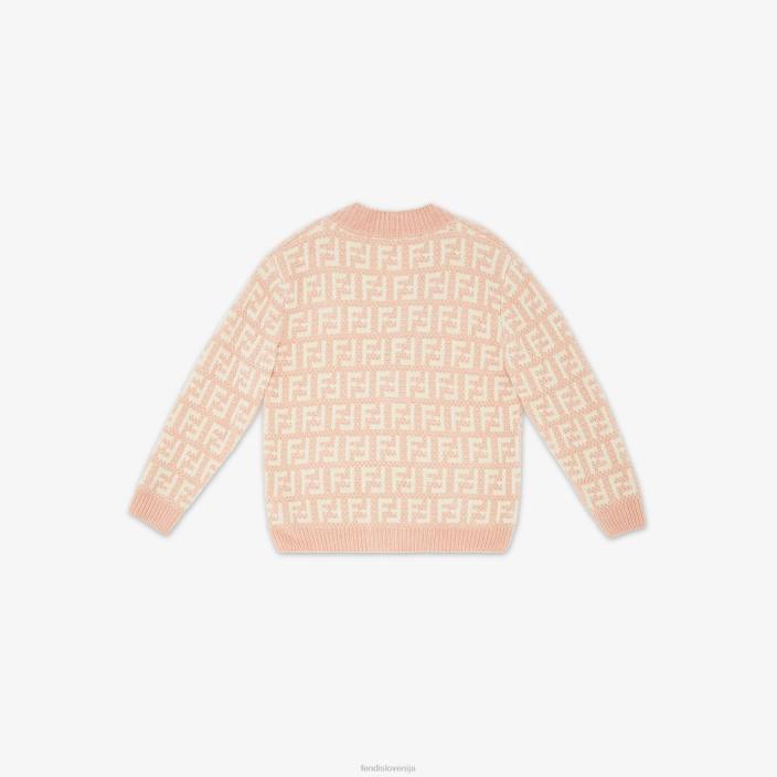 otroci krem ženiljska jopica roza Fendi oblačila Z68L2895