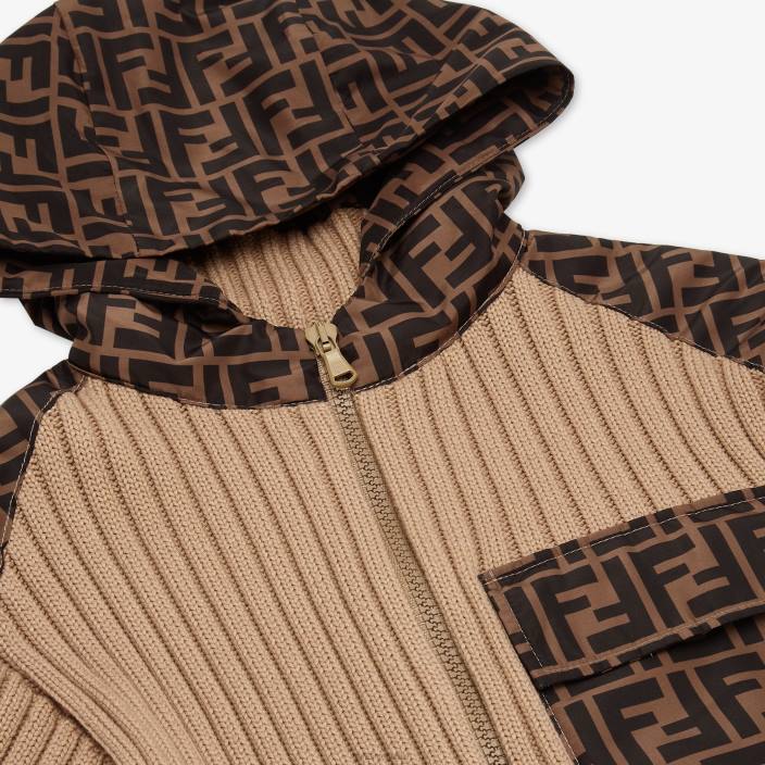 otroci bombažna pletenina in ff najlonski pulover bež Fendi oblačila Z68L2962