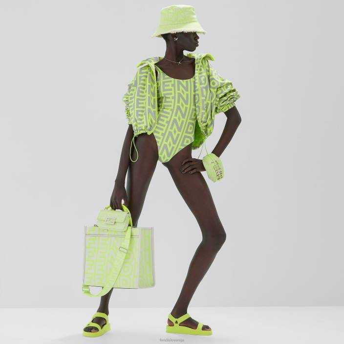 ženske neonske gumijaste sandale rumena Fendi čevlje Z68L1397