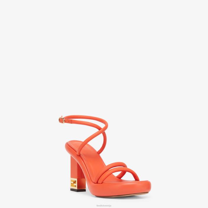 ženske sandali iz nappa usnja oranžna Fendi čevlje Z68L1314