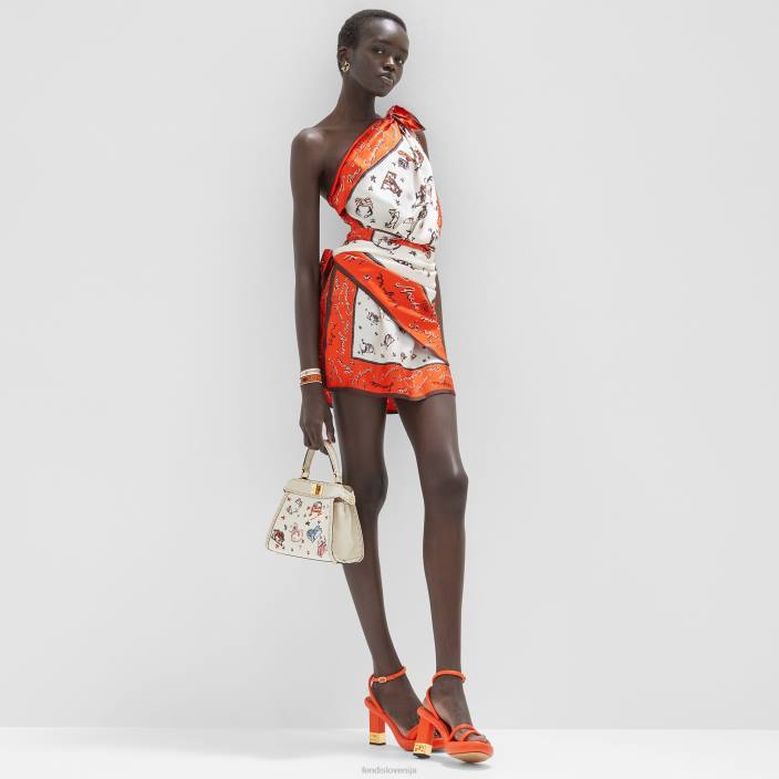 ženske sandali iz nappa usnja oranžna Fendi čevlje Z68L1314