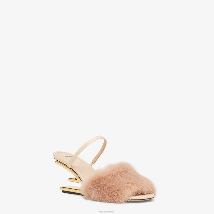 ženske sandali s srednjo peto iz bledega minka roza Fendi čevlje Z68L1391