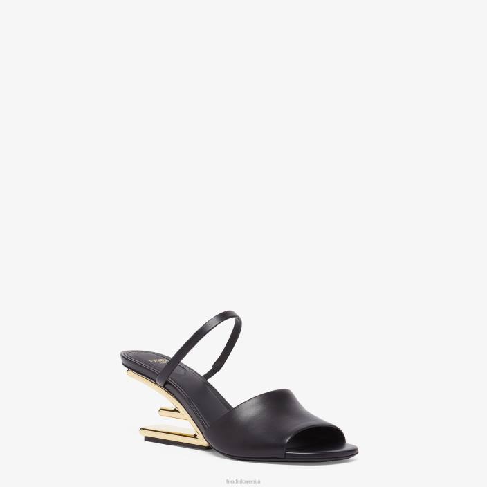 ženske usnjeni sandali s srednjo peto Črna Fendi čevlje Z68L1370