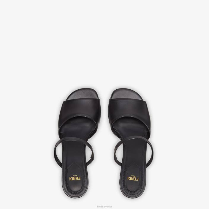 ženske usnjeni sandali s srednjo peto Črna Fendi čevlje Z68L1370