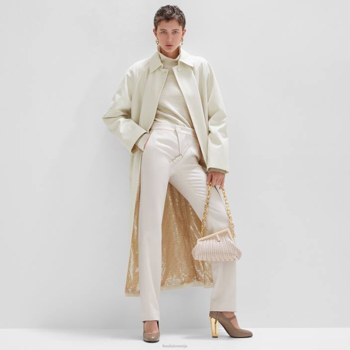 ženske usnjeni sodni čevlji z visoko peto siva Fendi čevlje Z68L1262