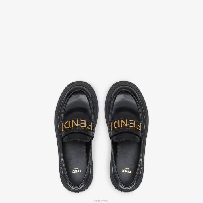 ženske usnjene natikače Črna Fendi čevlje Z68L1363