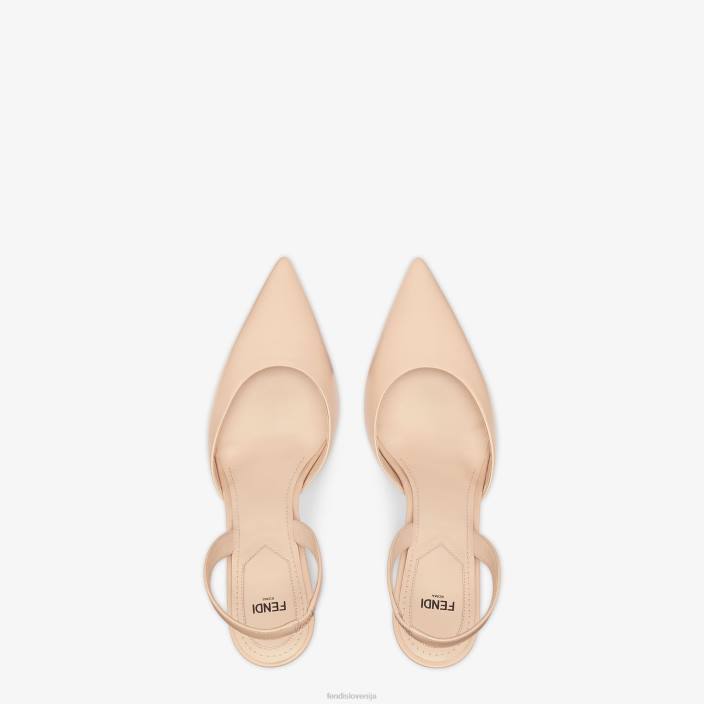 ženske bledo usnjene hlače z visoko peto roza Fendi čevlje Z68L1281