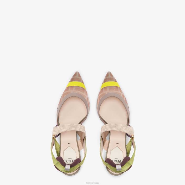 ženske mrežaste hlače z visoko peto roza Fendi čevlje Z68L1383