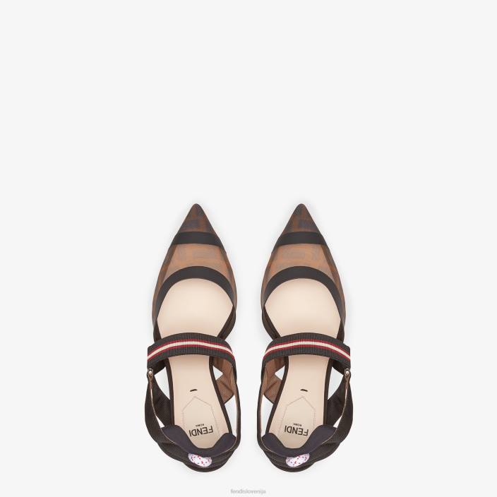 ženske multitech mrežasti čevlji s srednjo peto rjav Fendi čevlje Z68L1394