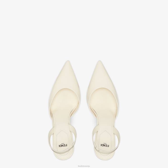 ženske usnjeni nahrbtniki z visoko peto bela Fendi čevlje Z68L1366