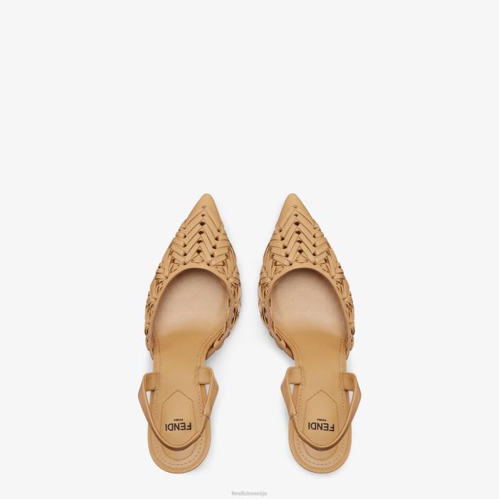 ženske usnjeni nahrbtniki z visoko peto Črna Fendi čevlje Z68L1275