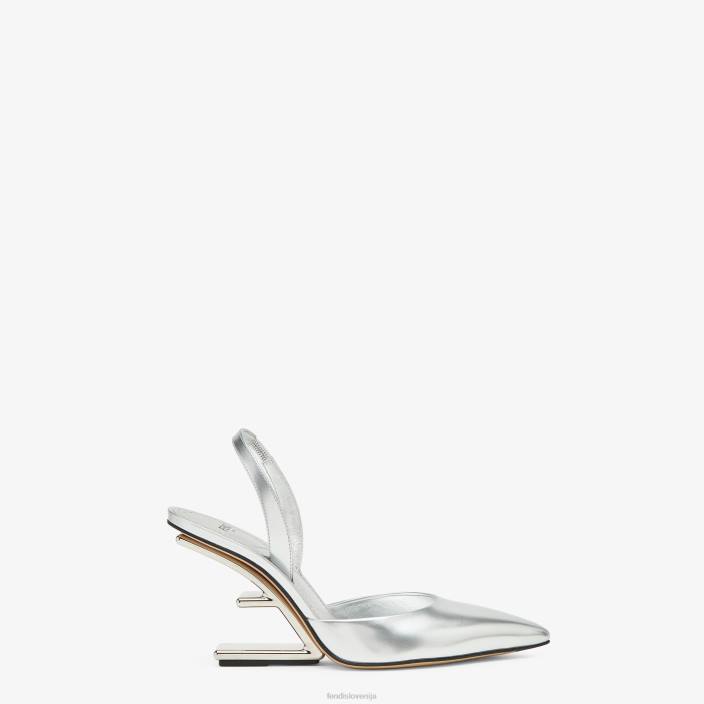 ženske usnjeni nahrbtniki z visoko peto srebro Fendi čevlje Z68L1354