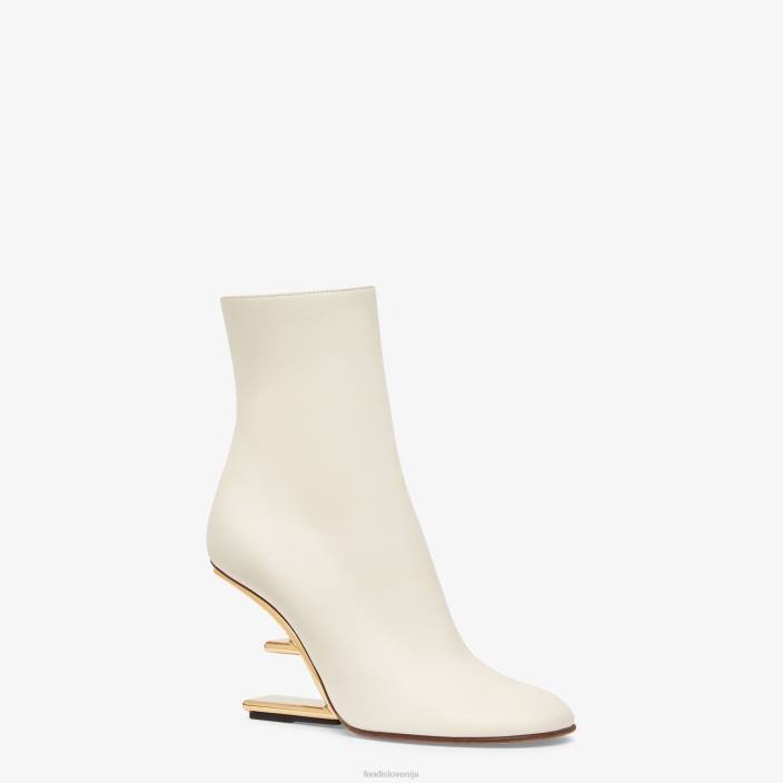 ženske nappa usnjeni škornji z visoko peto bela Fendi čevlje Z68L1369