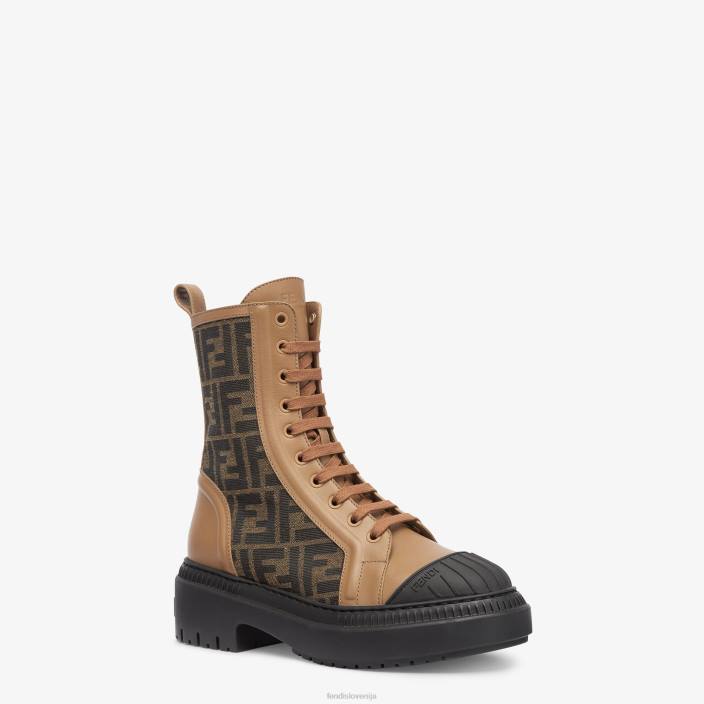 ženske usnjeni kolesarski čevlji bež Fendi čevlje Z68L1352