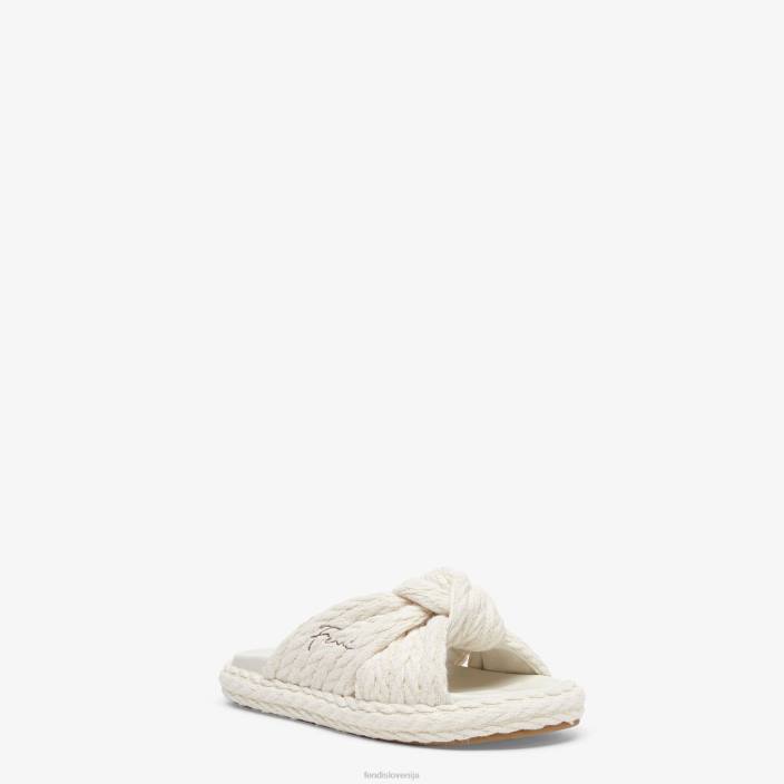 ženske diapozitivi iz blaga bež Fendi čevlje Z68L1311