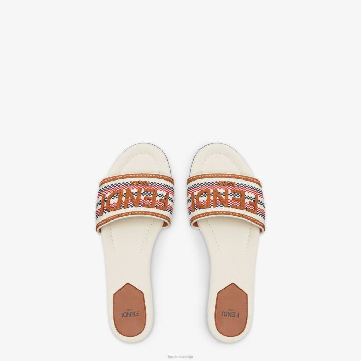 ženske diapozitivi na platnu bež Fendi čevlje Z68L1306