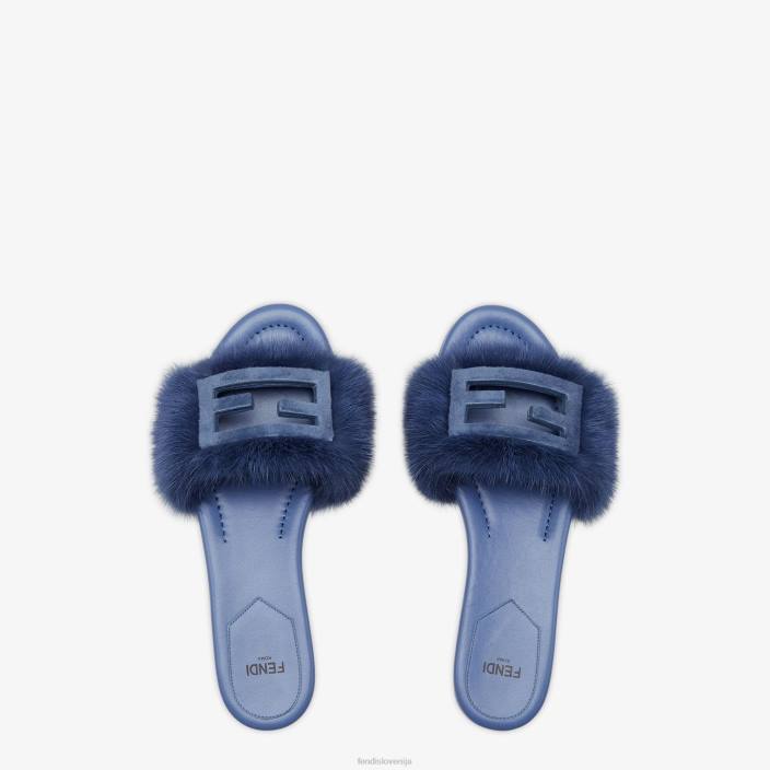 ženske mink tobogani modra Fendi čevlje Z68L1331