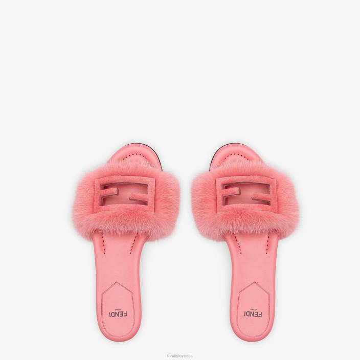 ženske mink tobogani roza Fendi čevlje Z68L1332