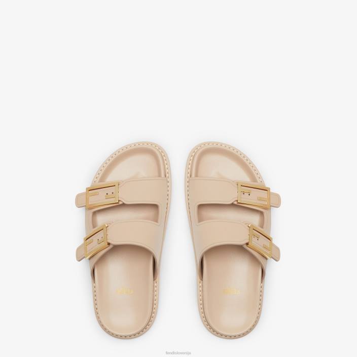 ženske na otip usnjene tobogane bež Fendi čevlje Z68L1393