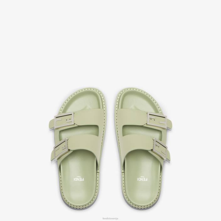 ženske na otip usnjene tobogane zelena Fendi čevlje Z68L1303