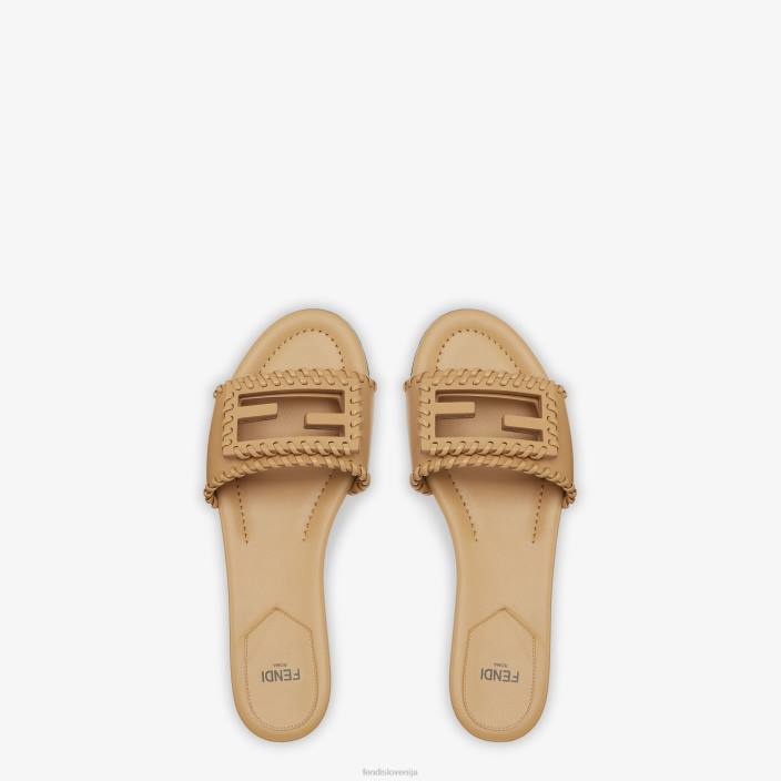 ženske tobogani iz baguette usnja Črna Fendi čevlje Z68L1265