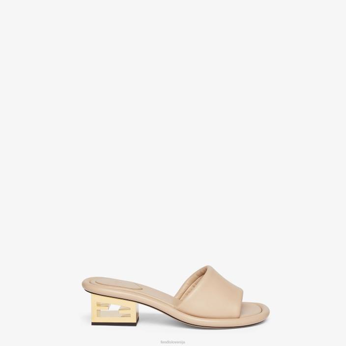 ženske tobogani iz nappa usnja bež Fendi čevlje Z68L1291
