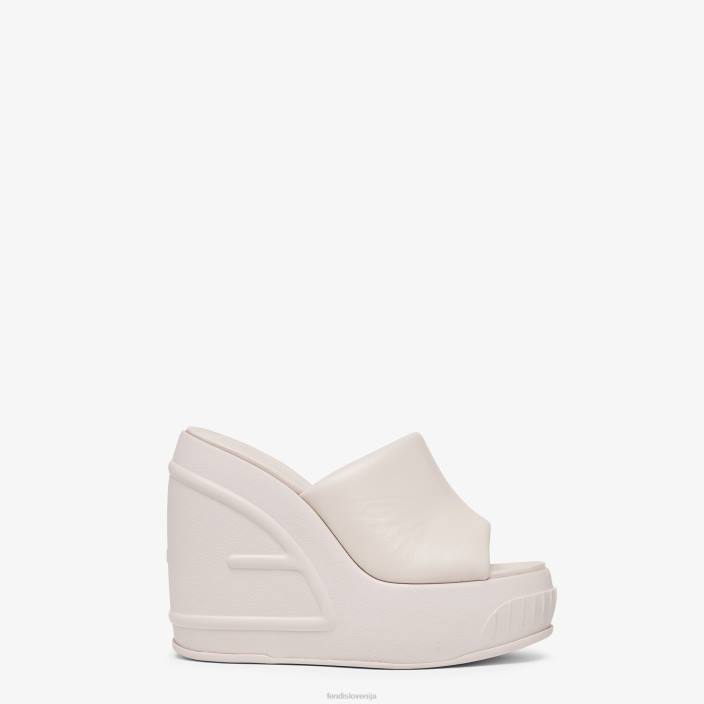 ženske tobogani iz nappa usnja bež Fendi čevlje Z68L1329