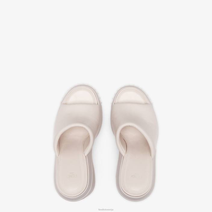 ženske tobogani iz nappa usnja bež Fendi čevlje Z68L1329