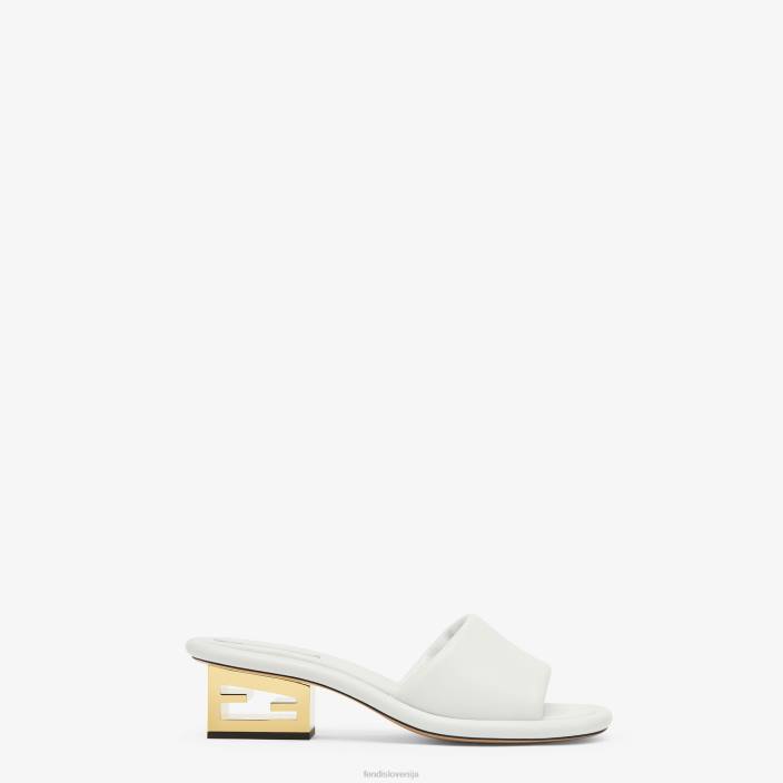 ženske tobogani iz nappa usnja bela Fendi čevlje Z68L1292