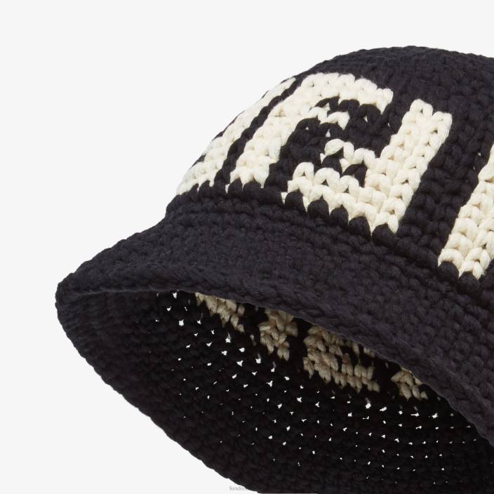 ženske ff bombažni klobuk Črna Fendi dodatki Z68L192