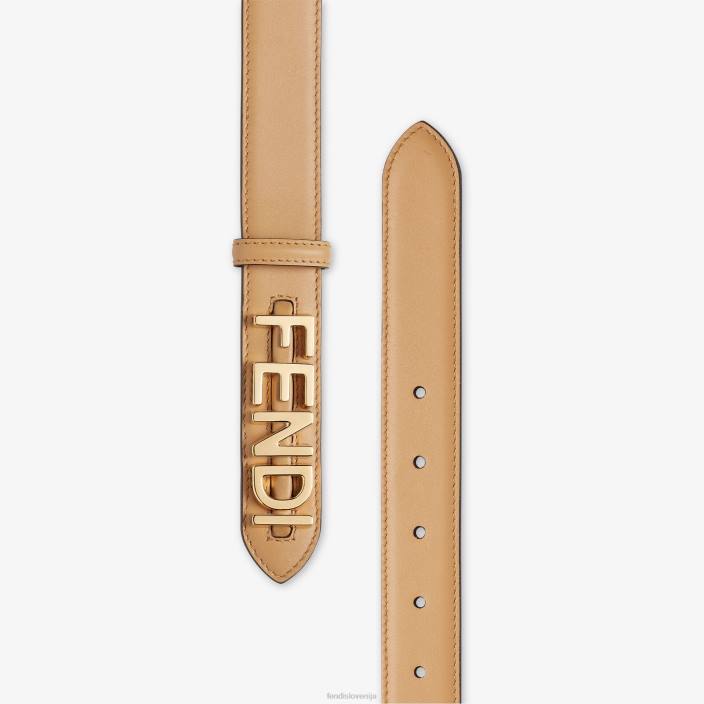 ženske grafični usnjeni pas bež Fendi dodatki Z68L44