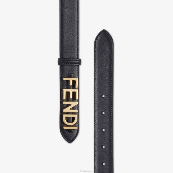 ženske grafični usnjeni pas Črna Fendi dodatki Z68L18