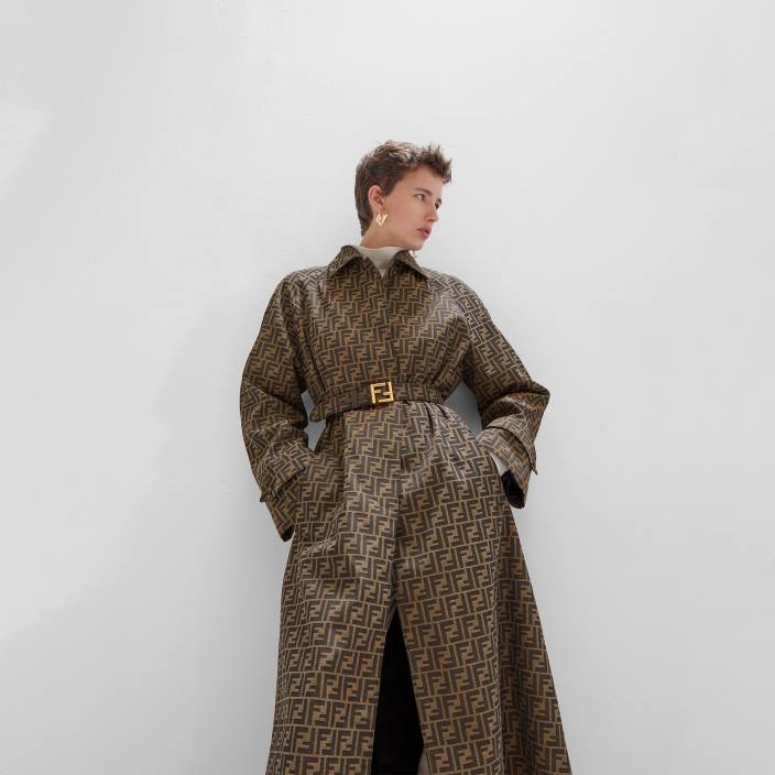 ženske pas iz blaga rjav Fendi dodatki Z68L244