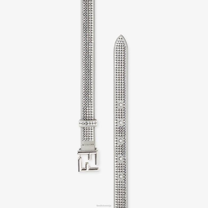 ženske pas s celimi kristali siva Fendi dodatki Z68L165