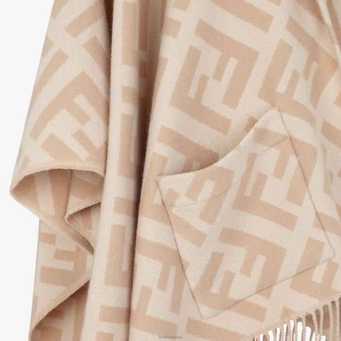ženske pončo iz kašmirja bež Fendi dodatki Z68L274