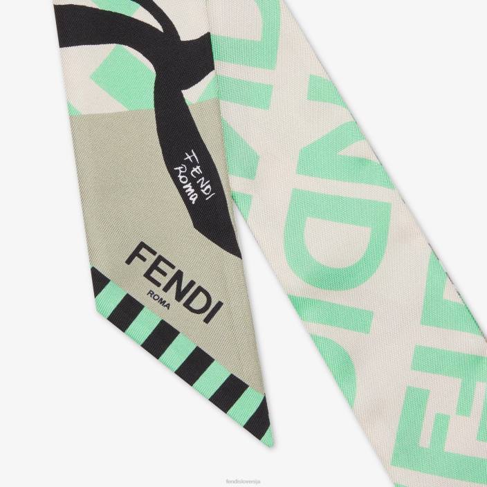 ženske bando iz organske svile zelena Fendi dodatki Z68L186