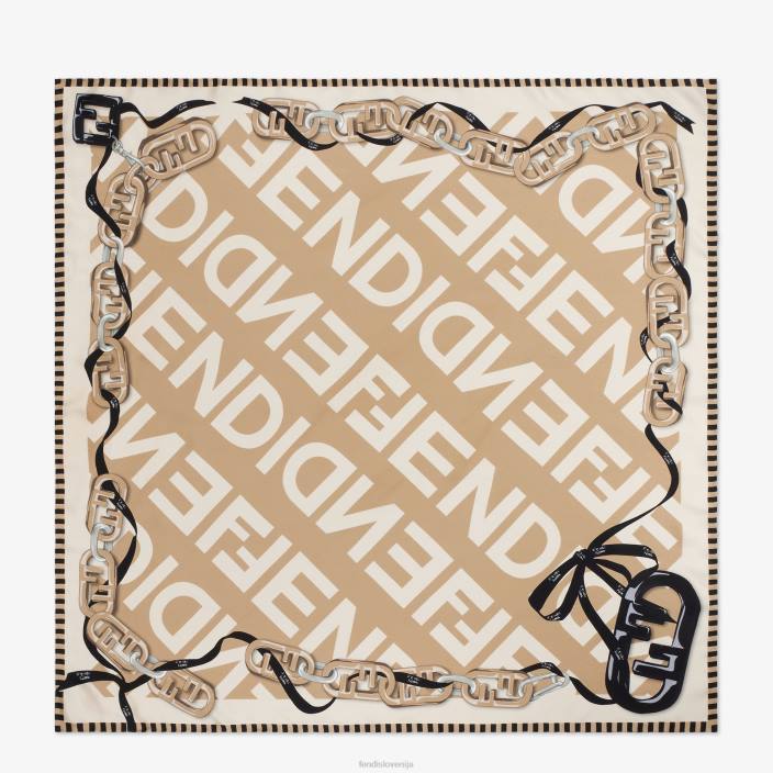 ženske folard iz organske svile bež Fendi dodatki Z68L213