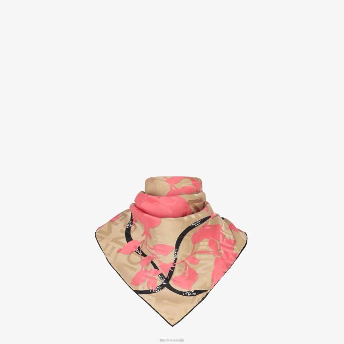 ženske folard iz organske svile roza Fendi dodatki Z68L239