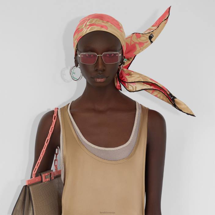 ženske folard iz organske svile roza Fendi dodatki Z68L239