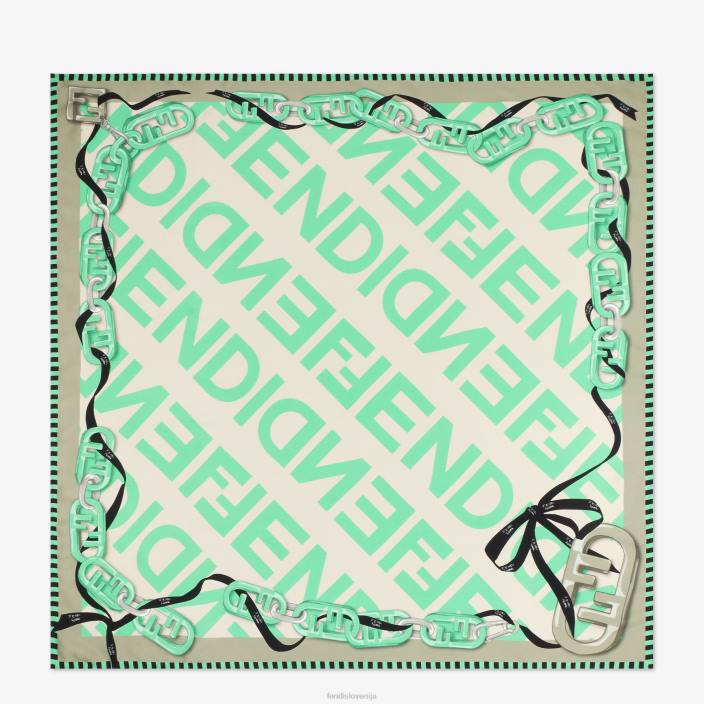 ženske folard iz organske svile zelena Fendi dodatki Z68L187