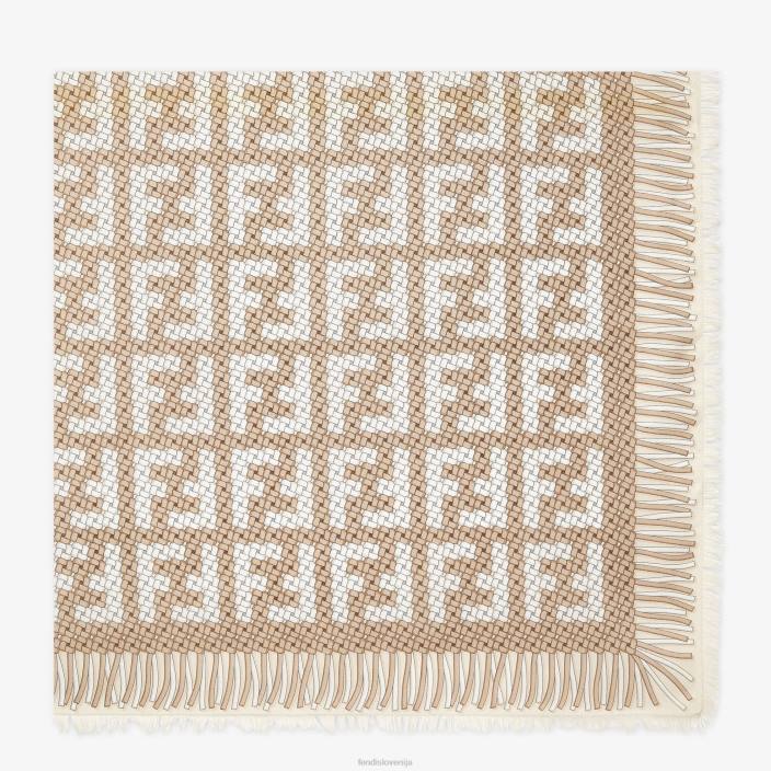 ženske modal in svileni šal bež Fendi dodatki Z68L173